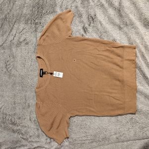 Express textured puff sleeve short sleeve sweater